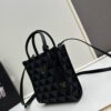 New Small Model Prada Embroidered Fabric Tote Bag Medium Size with Box (with Long Strap)