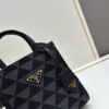New Small Model Prada Embroidered Fabric Tote Bag Medium Size with Box (with Long Strap)