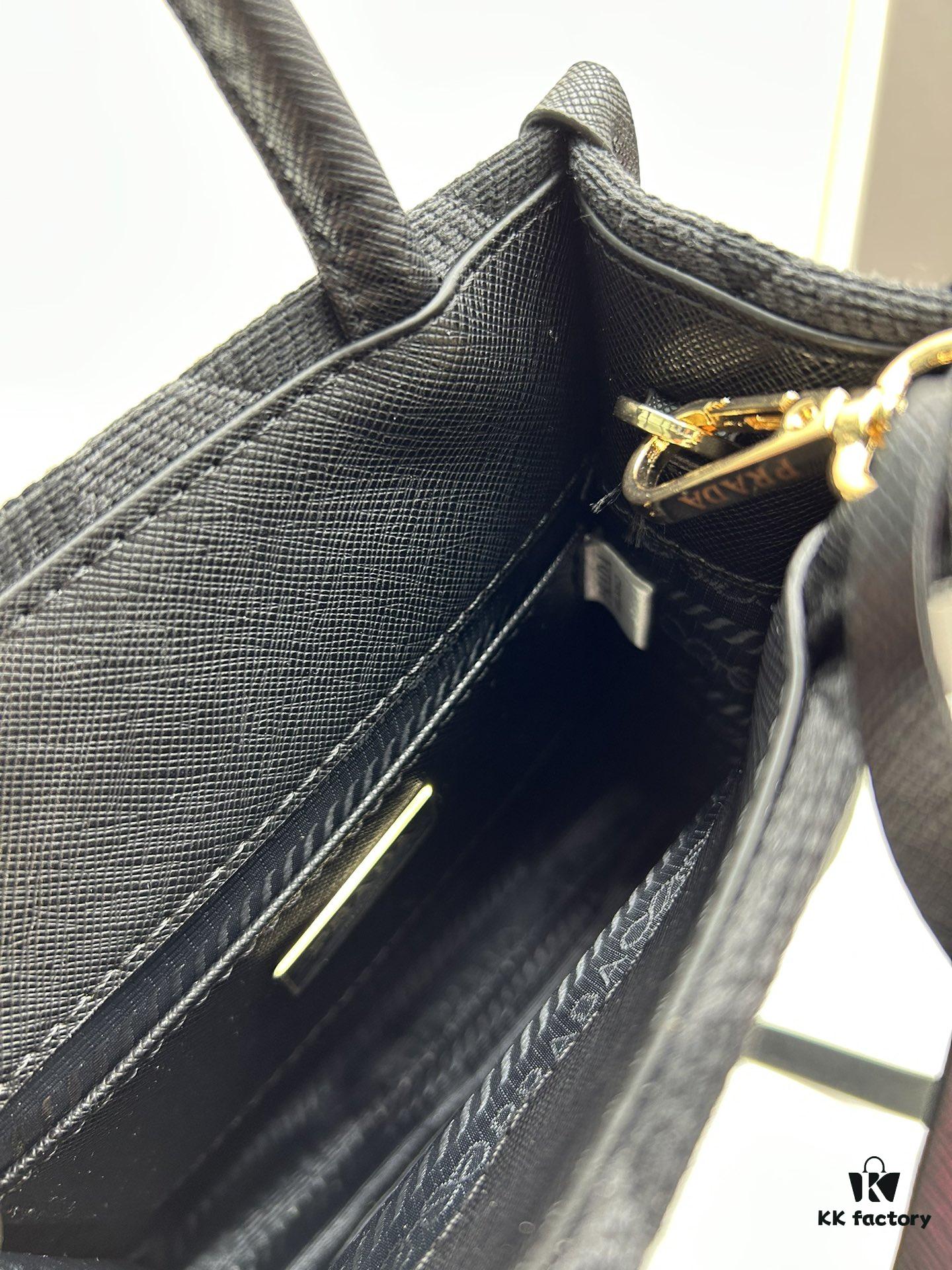 New Small Model Prada Embroidered Fabric Tote Bag Medium Size with Box (with Long Strap)