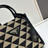 New Small Size Prada Embroidered Fabric Tote Bag Medium (with Box) with Long Strap