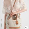 Large Size Prada New Linen Blend Tote Bag with Leather Trim