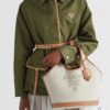 Large Size Prada New Linen Blend Tote Bag