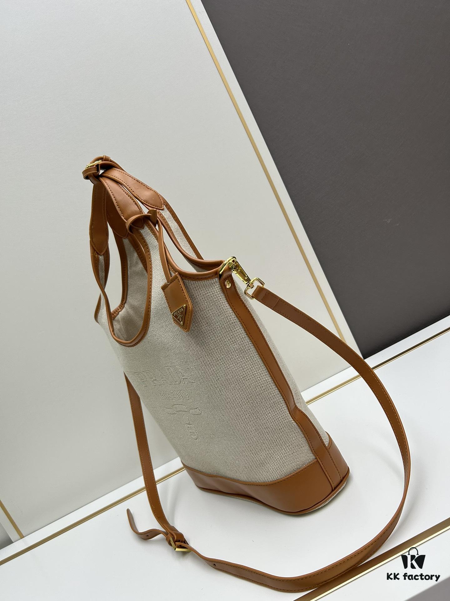 Large Size Prada New Linen Blend Tote Bag