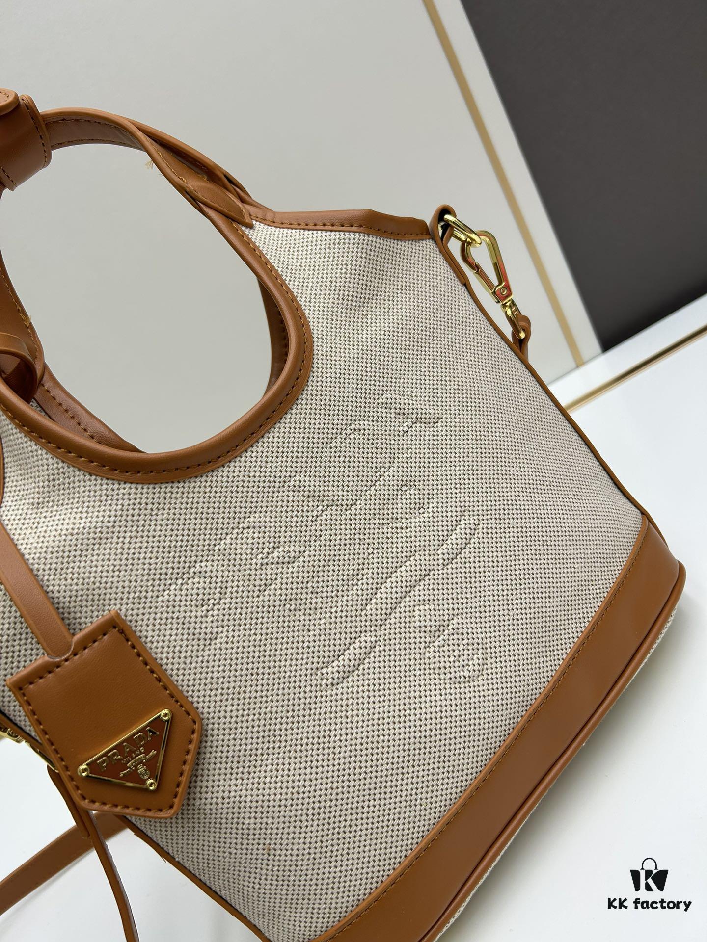 Small Prada New Linen Tote Bag