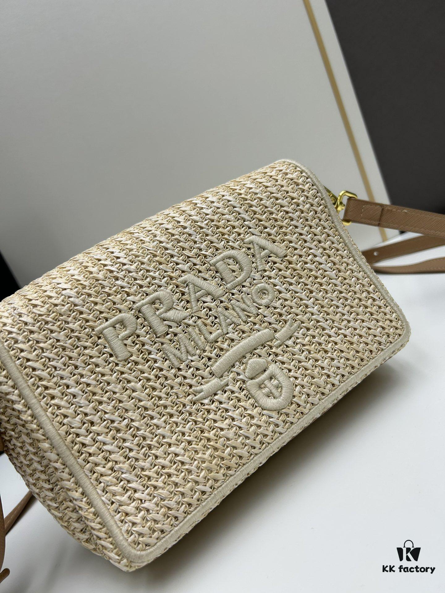 Raffia Woven Camera Bag, Model No. 2385, Box Size 20x12x8