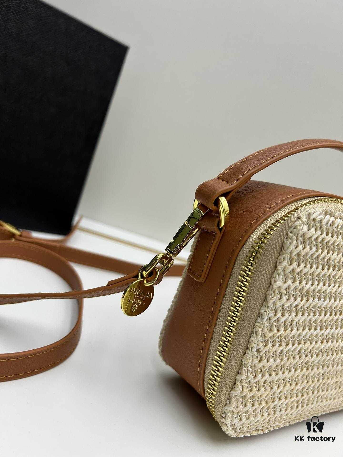 PRADA Woven Style Beautiful Bag with Box, Size 19x12x6, Model No. 2427