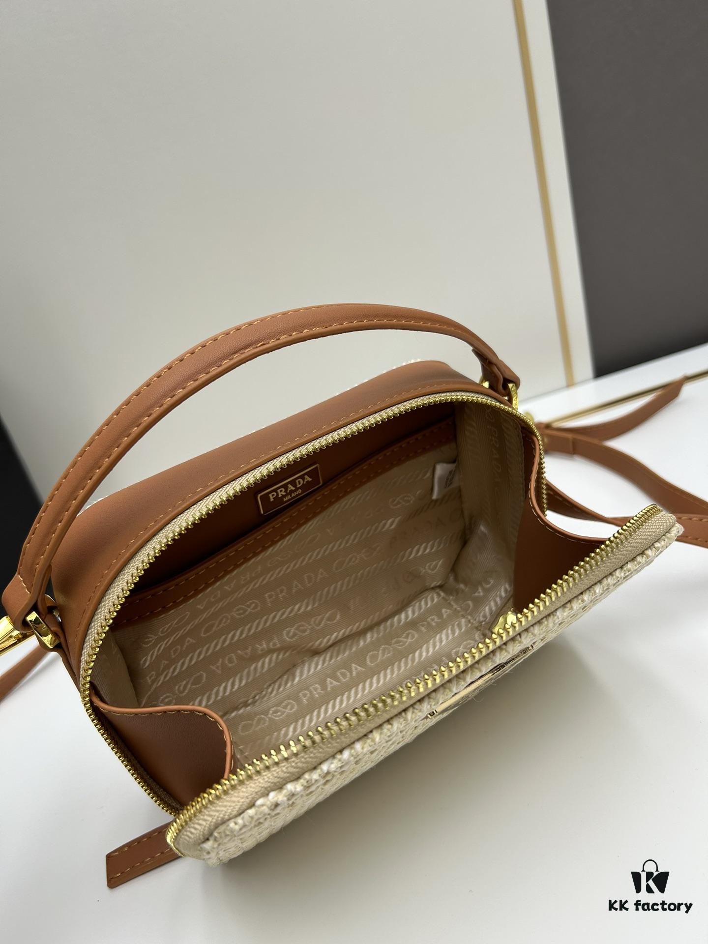 PRADA Woven Style Beautiful Bag with Box, Size 19x12x6, Model No. 2427