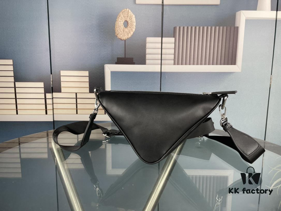 Prada 21K Tri-Fold Triangle Bag with Box, Plain Weave