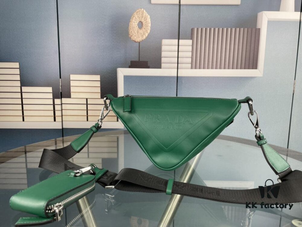 New Plain Weave Prada 21K Triple-in-One Triangle Bag