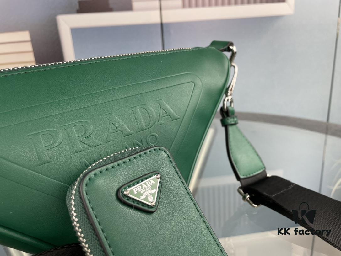 New Plain Weave Prada 21K Triple-in-One Triangle Bag