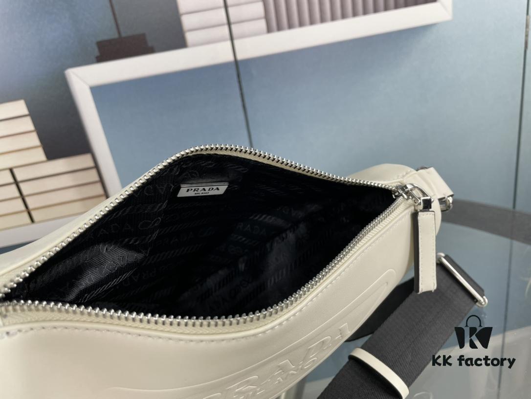 Prada 21K Tri-Fold Triangle Bag with Box, Plain Weave