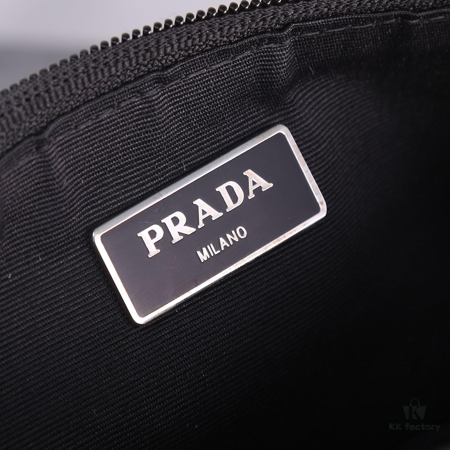 PRADA Classic Fashion Waist Bag, Lightweight Waterproof Fabric, Handcrafted Detailing, Style 1B0056, Size: W32 x H12