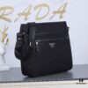 PRADA Men's Shoulder Bag, Classic Bestseller Model, Lightweight Original Waterproof Fabric, High-Quality Craftsmanship, 2VG953 Size: W31 x H29 x D7