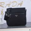PRADA Men's Shoulder Bag, Classic Bestseller Model, Lightweight Original Waterproof Fabric, High-Quality Craftsmanship, 2VG953 Size: W31 x H29 x D7