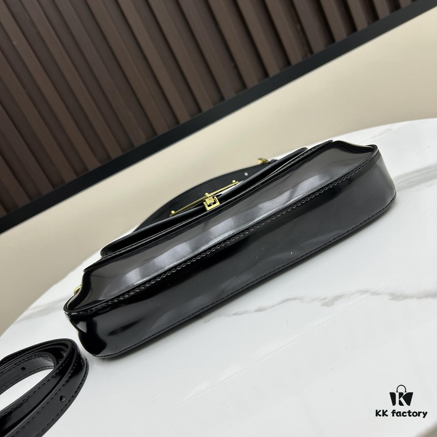 PRADA New Style Baguette Crossbody Bag (With Box) Size 24x12x4, Model No. 817, Full Grain Leather Version