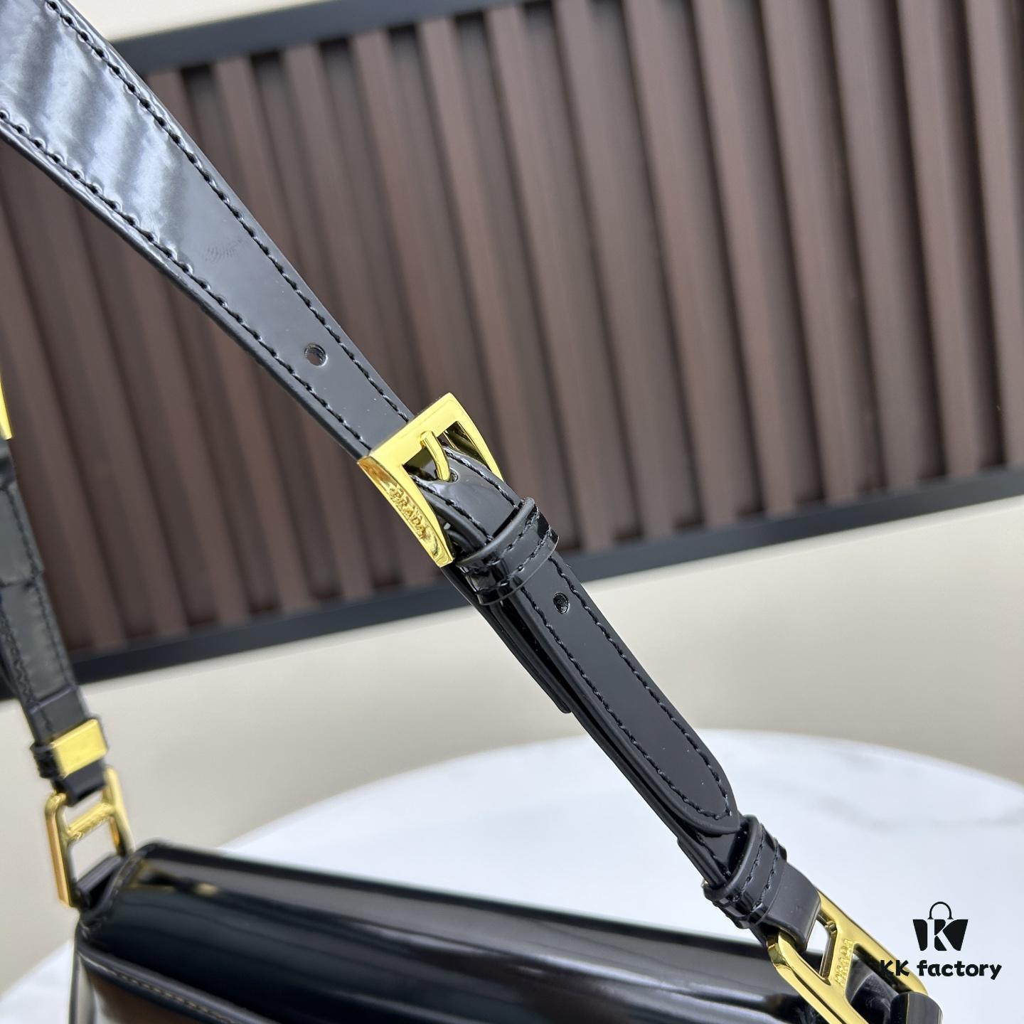 PRADA New Style Baguette Crossbody Bag (With Box) Size 24x12x4, Model No. 817, Full Grain Leather Version