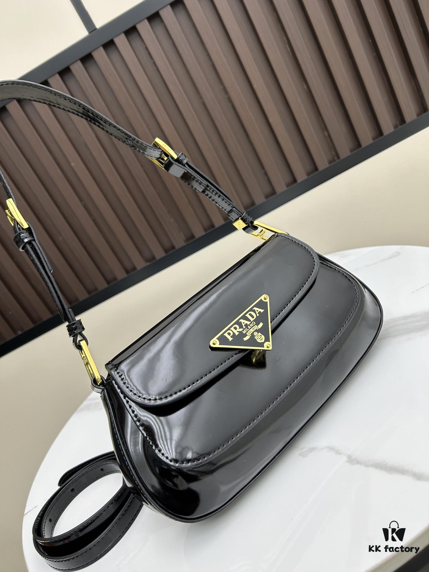PRADA New Style Baguette Crossbody Bag (With Box) Size 24x12x4, Model No. 817, Full Grain Leather Version