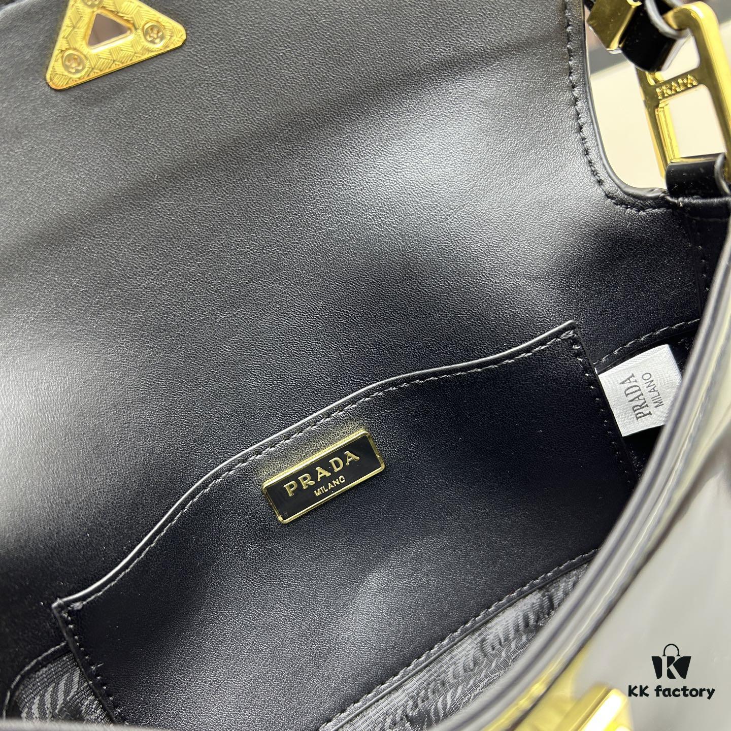 PRADA New Style Baguette Crossbody Bag (With Box) Size 24x12x4, Model No. 817, Full Grain Leather Version