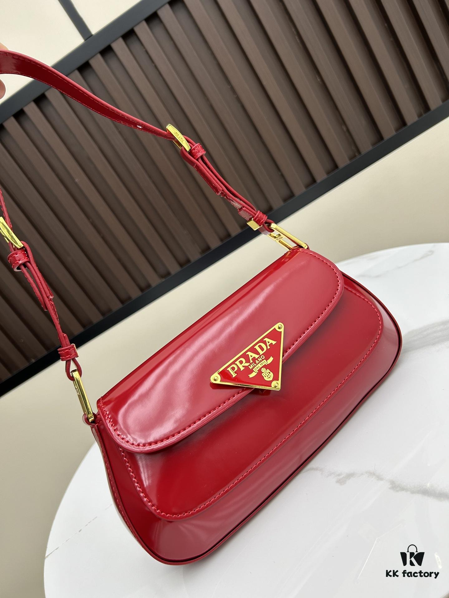 PRADA New Baguette Crossbody Bag (Box Included) Size 24x12x4, Model No. 817, Calfskin Version