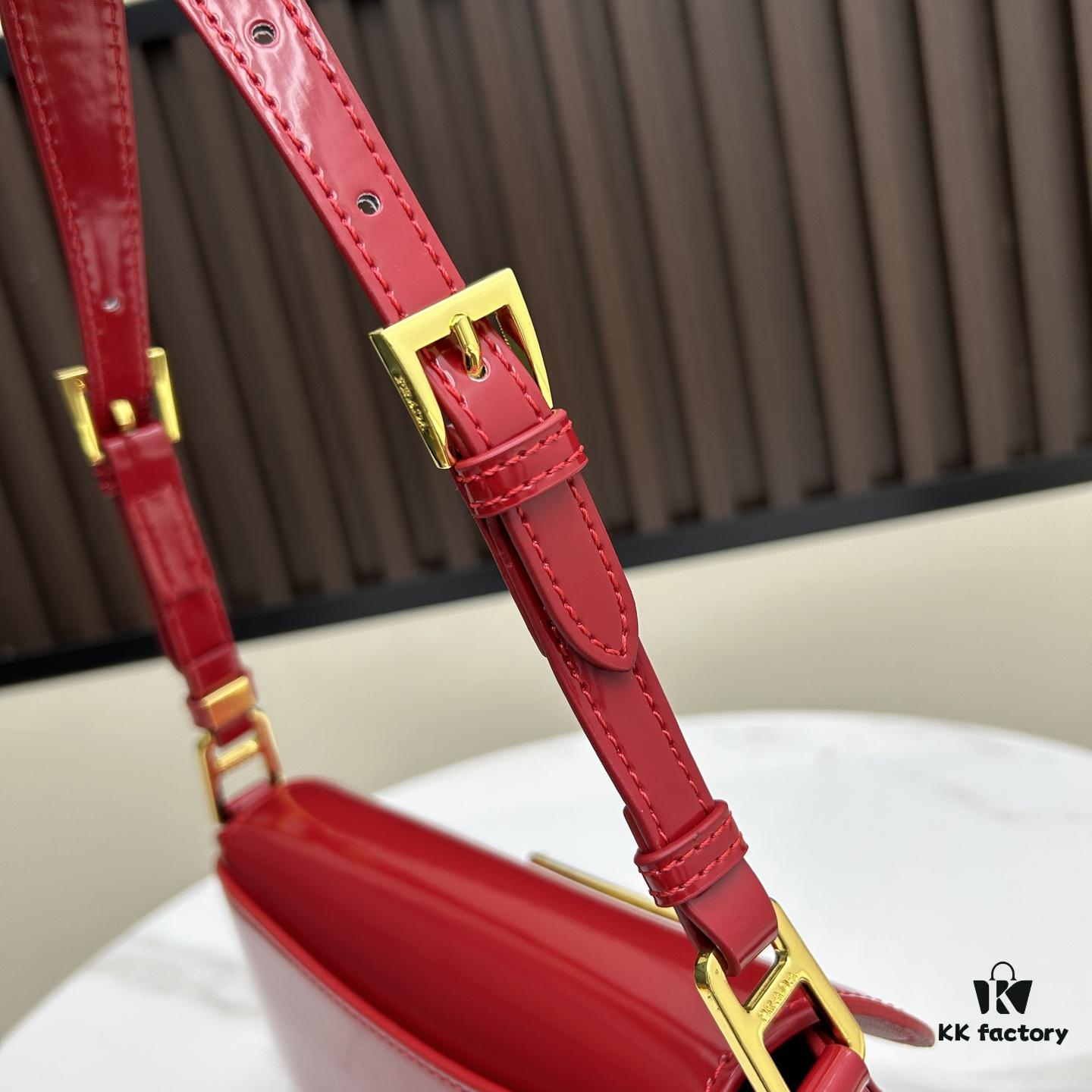 PRADA New Baguette Crossbody Bag (Box Included) Size 24x12x4, Model No. 817, Calfskin Version