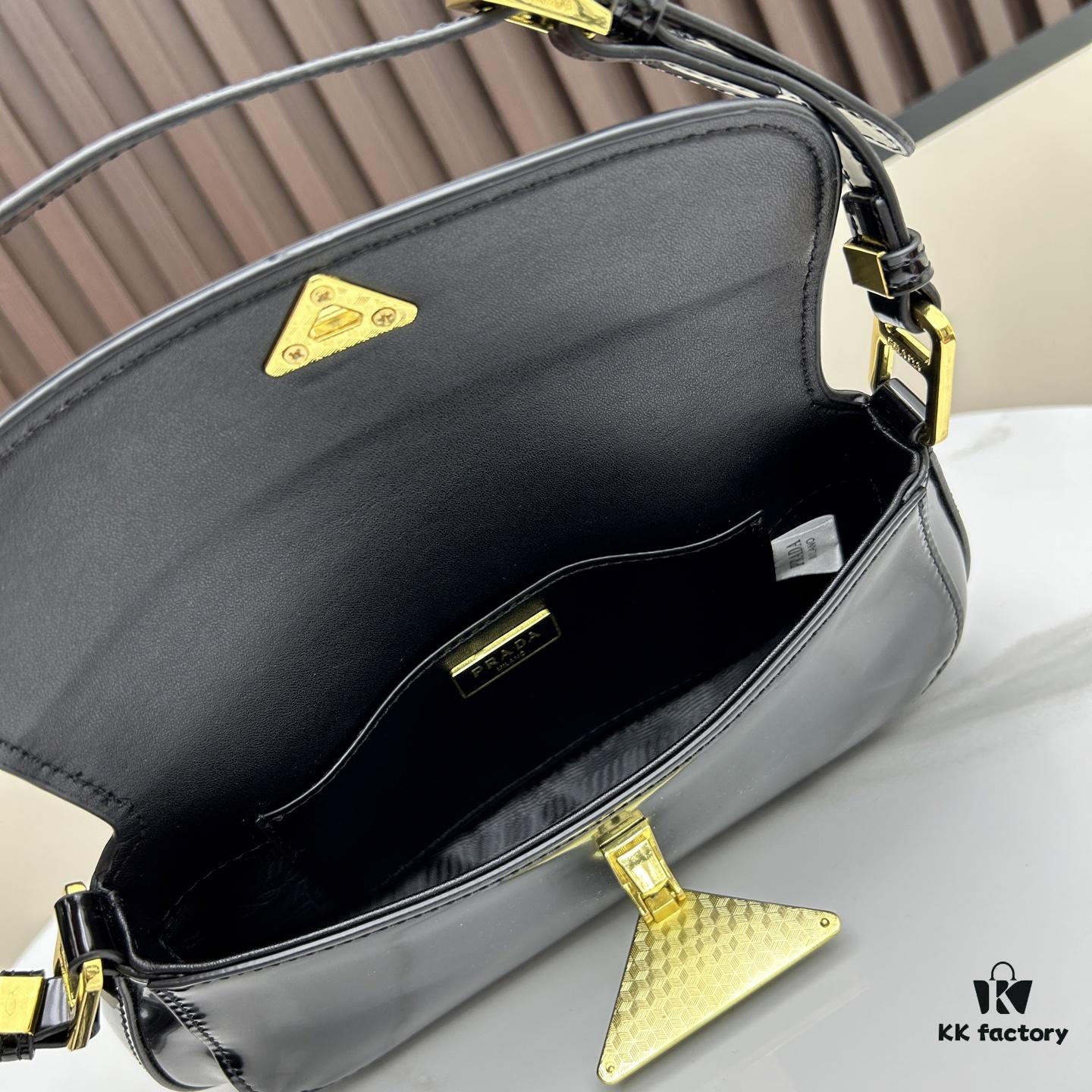 PRADA New Style Baguette Crossbody Bag (With Box) Size 24x12x4, Model No. 817, Full Grain Leather Version