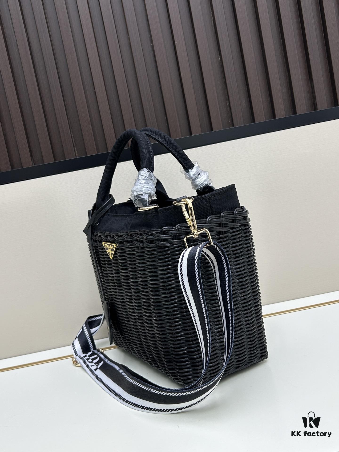 Prada-style Palm Leaf & Cowhide Woven Tote Bag – Premium Quality, Handheld or Shoulder Carry