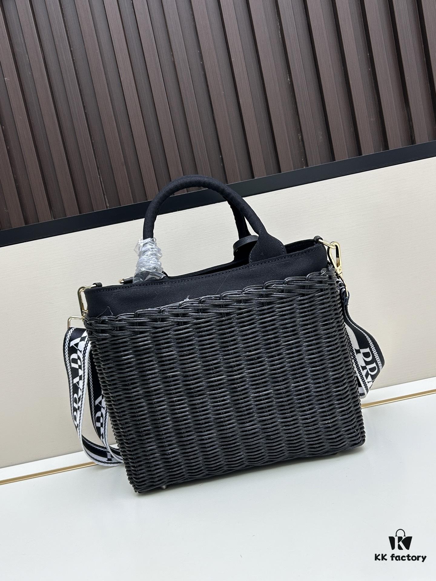 Prada-style Palm Leaf & Cowhide Woven Tote Bag – Premium Quality, Handheld or Shoulder Carry