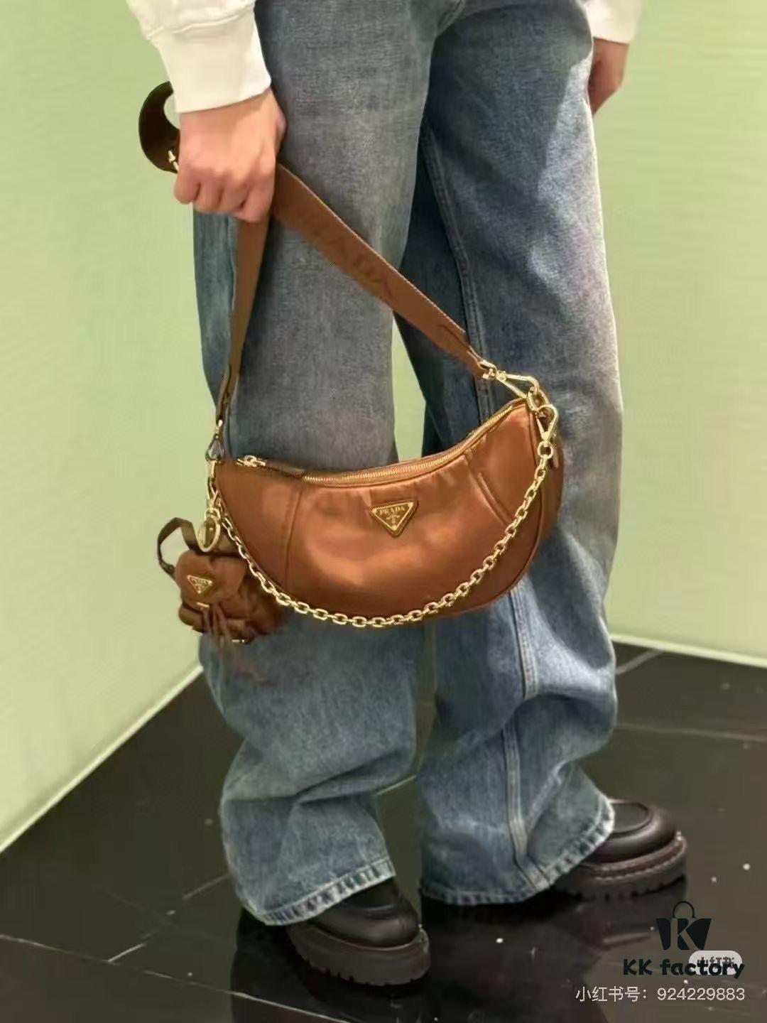 PRADA Re-Nylon Crescent Bag with Box Set