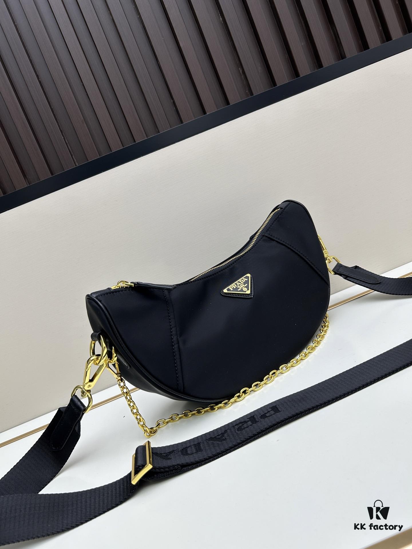 PRADA Re-Nylon Crescent Bag with Box ||| New Arrival