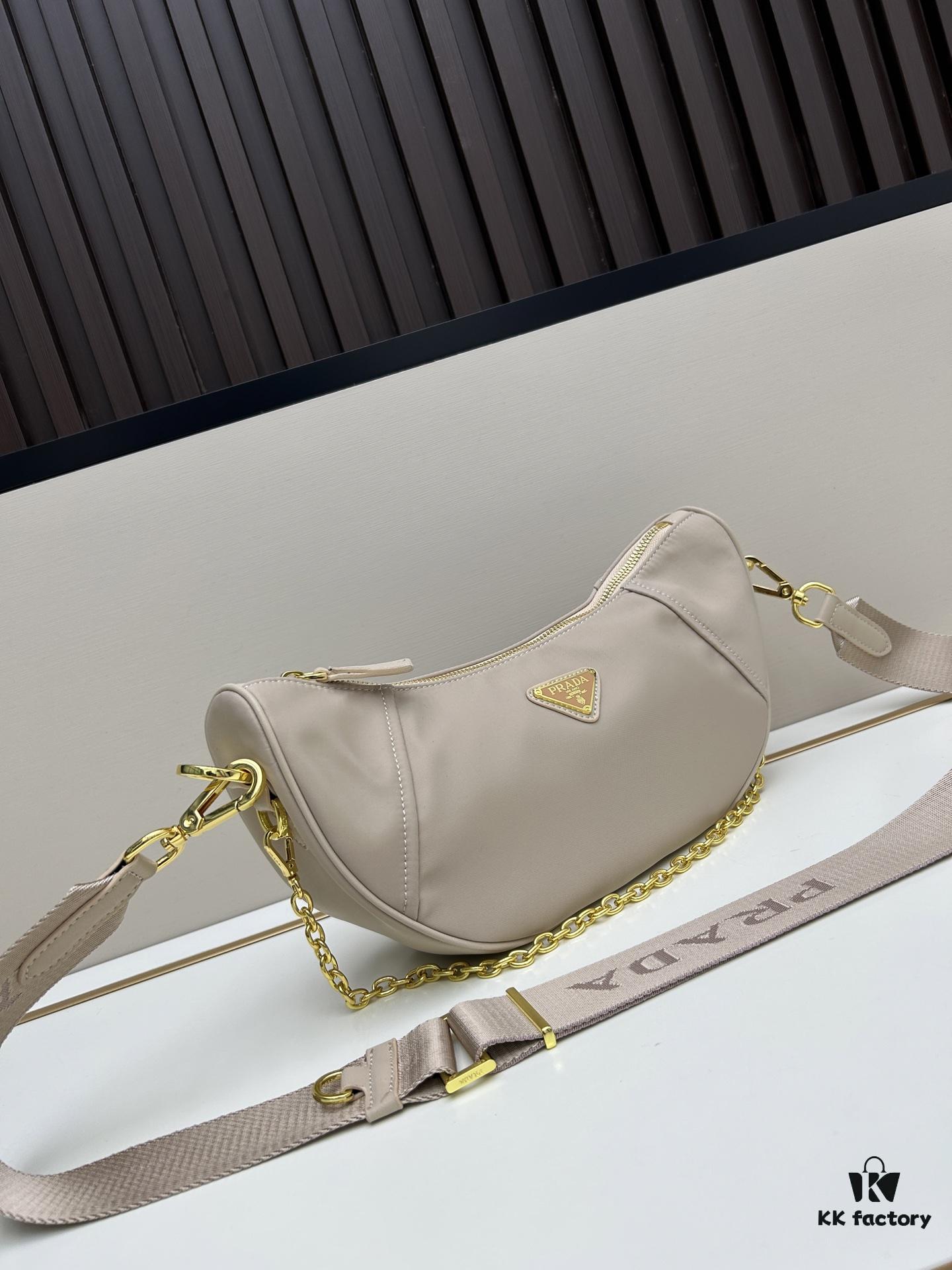 PRADA Re-Nylon Crescent Bag with Box