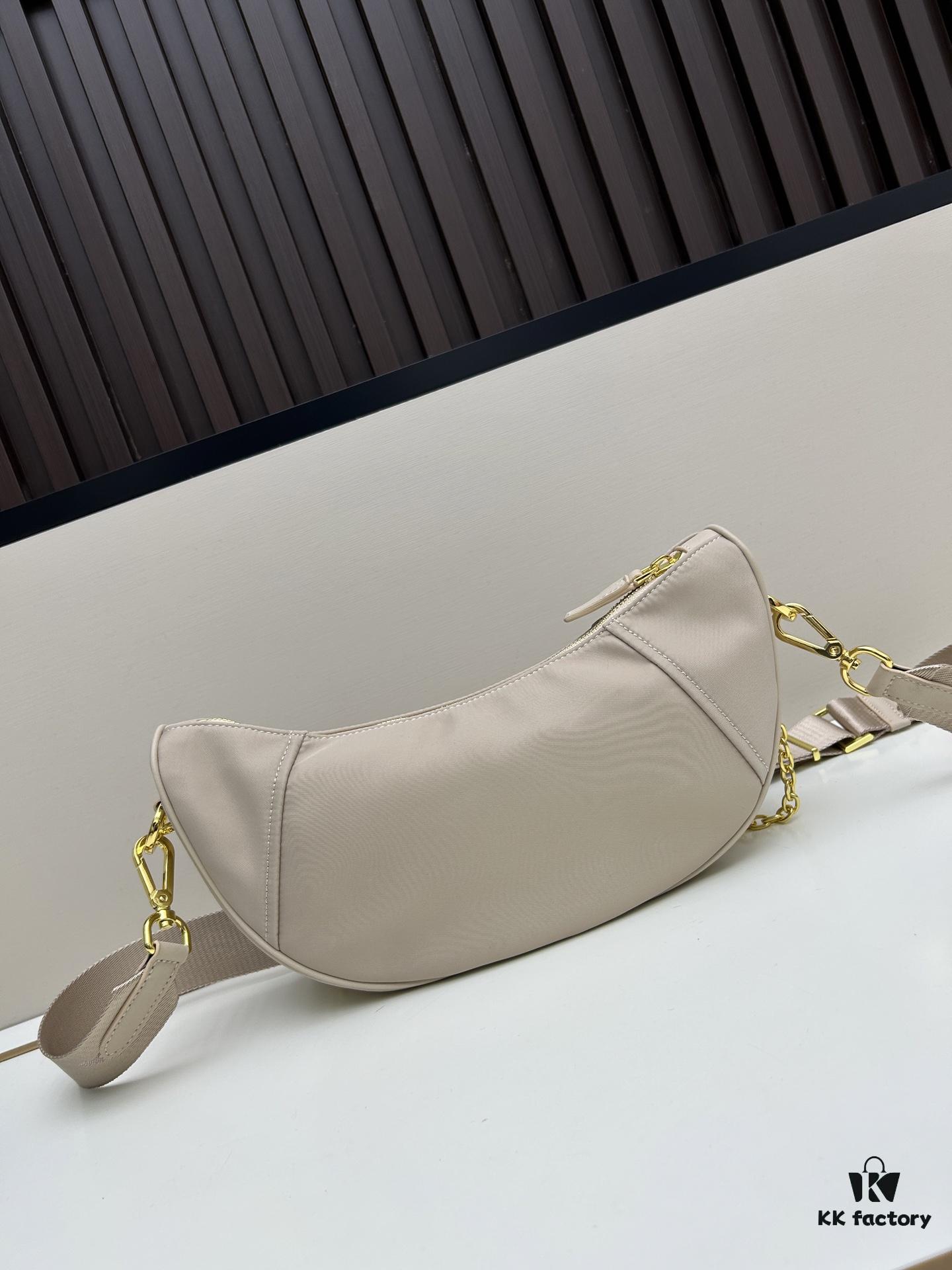 PRADA Re-Nylon Crescent Bag with Box