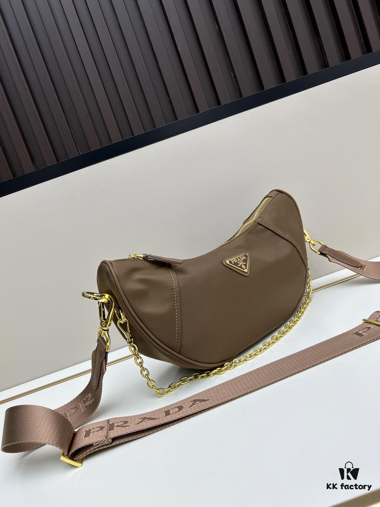 PRADA Re-Nylon Crescent Bag with Box