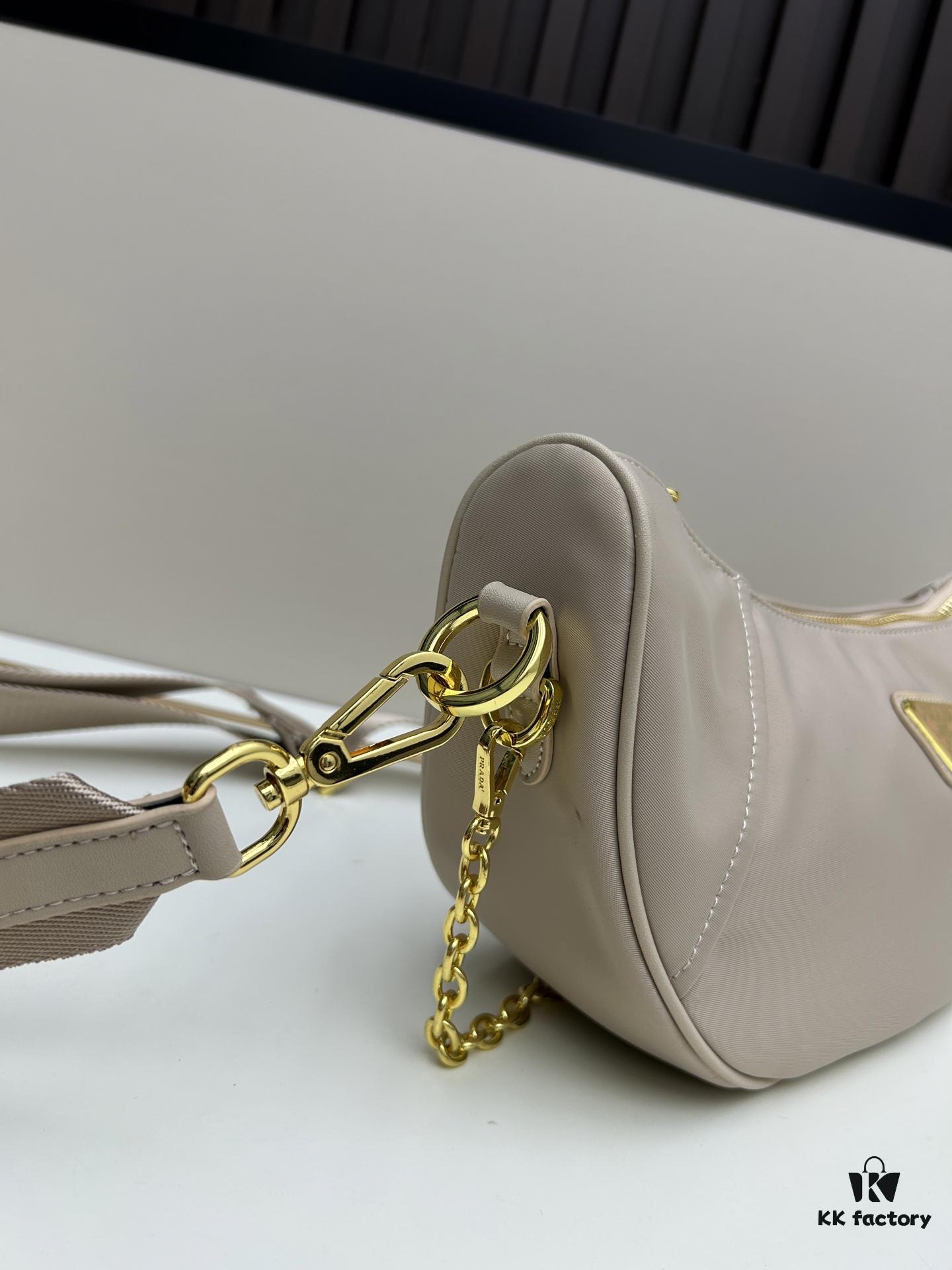 PRADA Re-Nylon Crescent Bag with Box