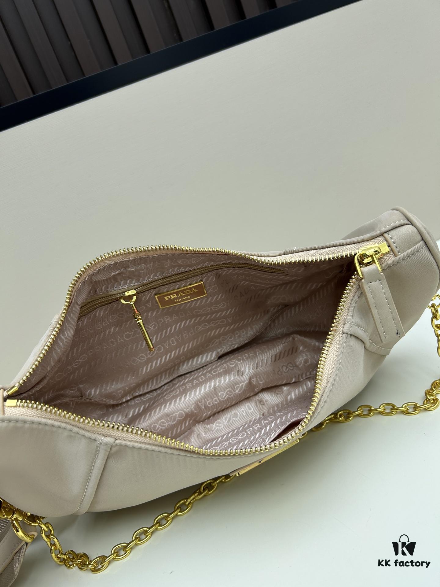 PRADA Re-Nylon Crescent Bag with Box