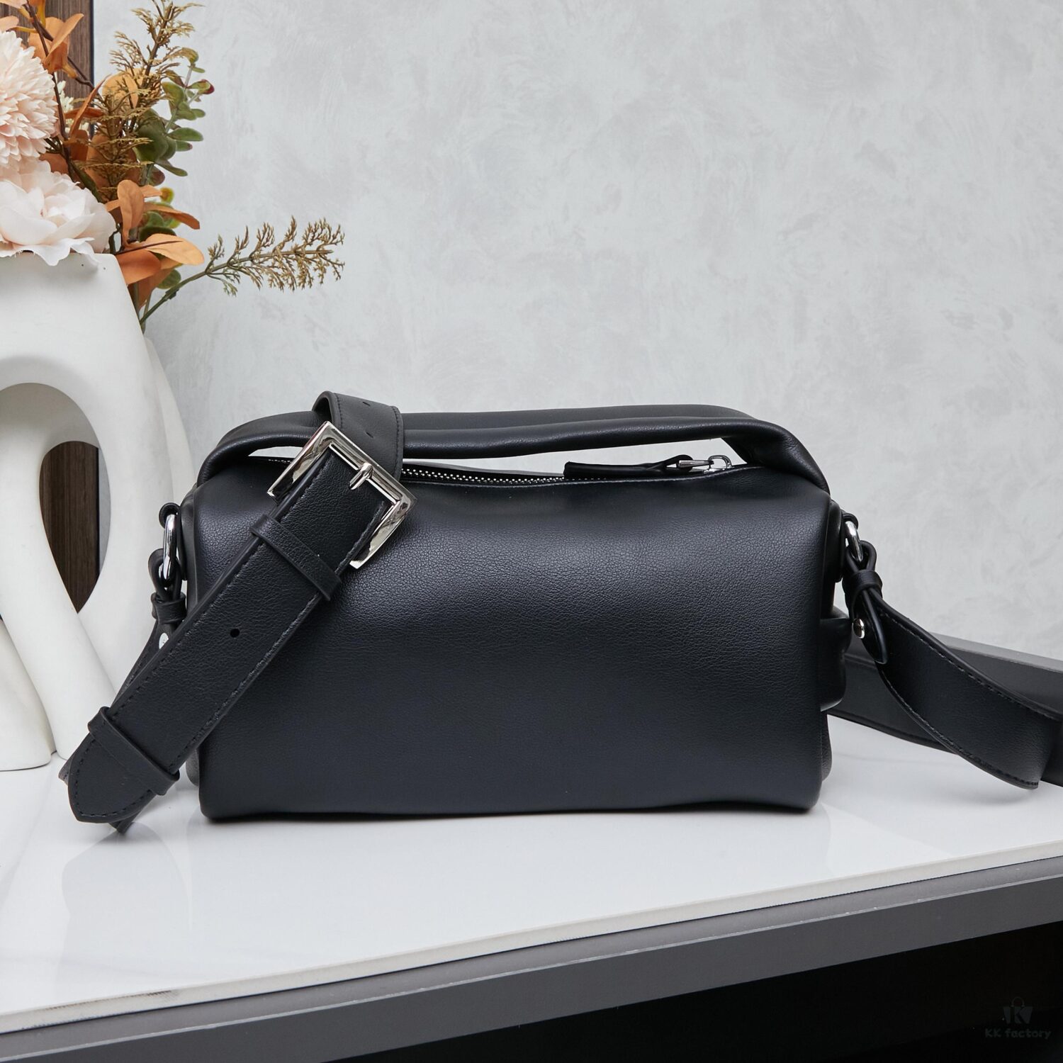 PRADA 25 Runway Unisex Aged Oil-Waxed Lambskin Boston Bag