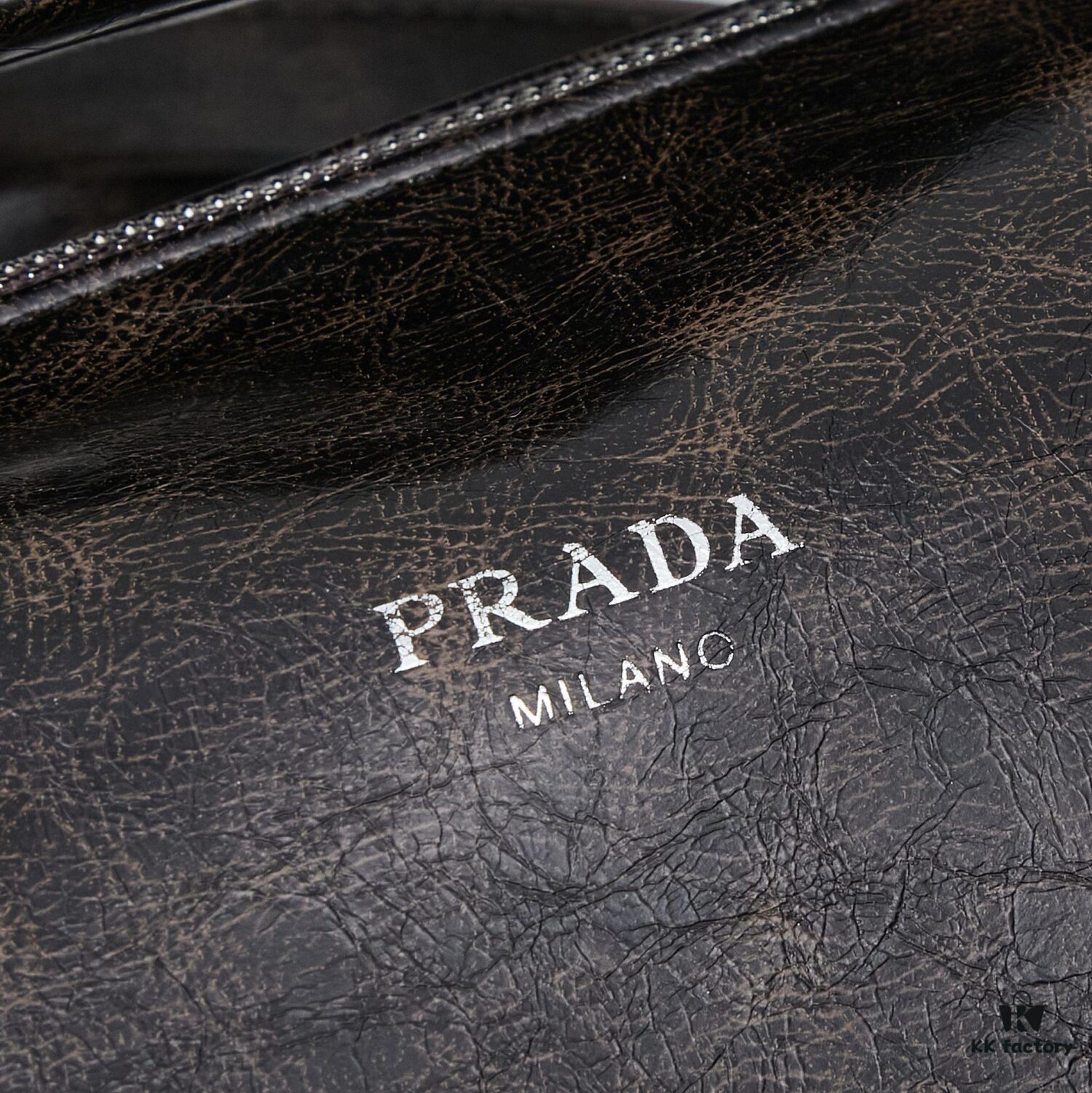 PRADA 25 Runway Edition Unisex Distressed Wax Leather Boston Bag