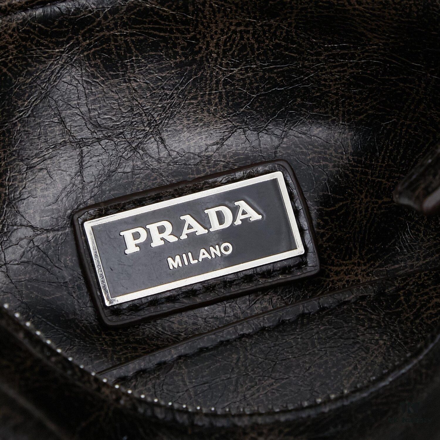 PRADA 25 Runway Edition Unisex Distressed Wax Leather Boston Bag