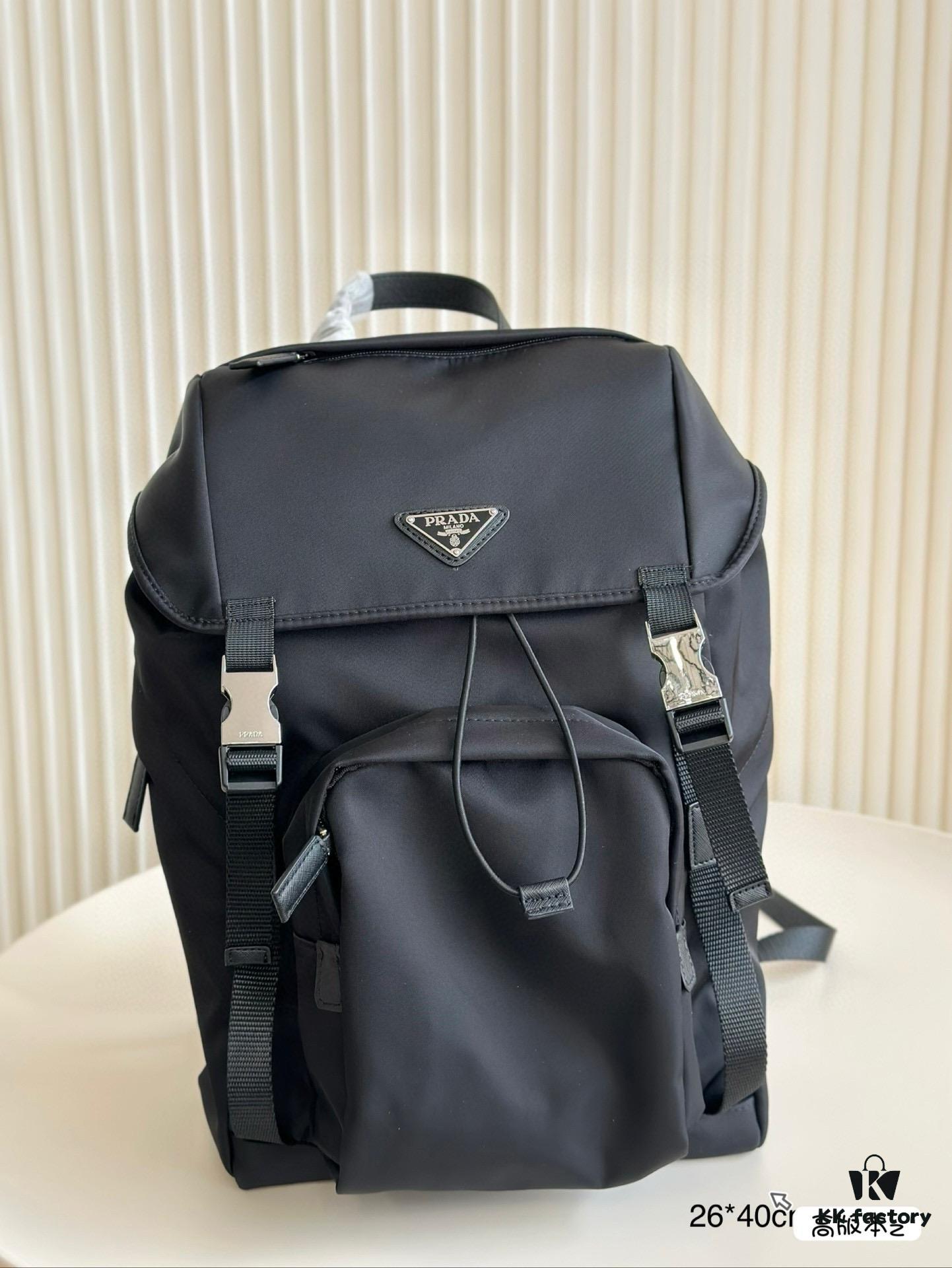 Prada Re-Nylon Nylon Backpack 💼 Drawstring Flap Unisex Bag Original Waterproof Fabric 🌈