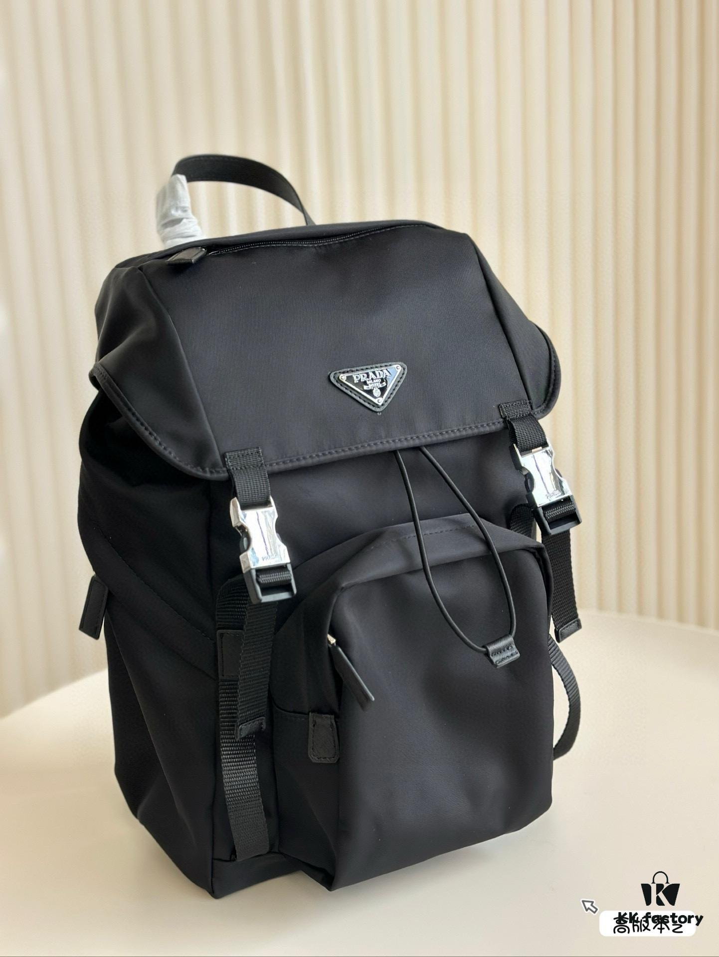 Prada Re-Nylon Nylon Backpack 💼 Drawstring Flap Unisex Bag Original Waterproof Fabric 🌈