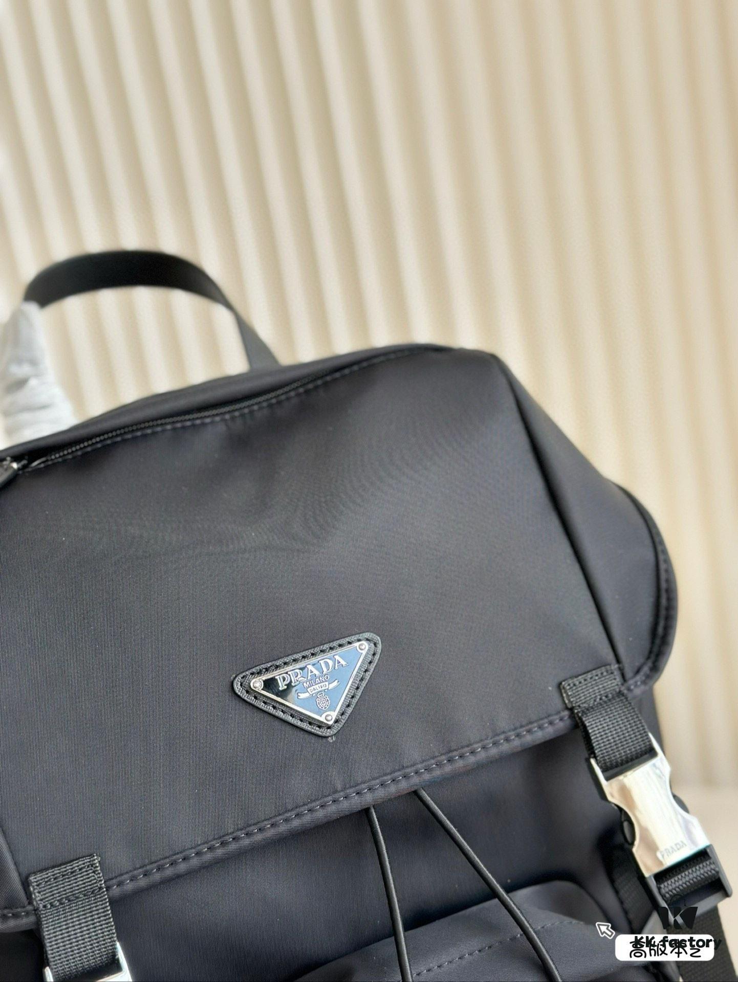 Prada Re-Nylon Nylon Backpack 💼 Drawstring Flap Unisex Bag Original Waterproof Fabric 🌈