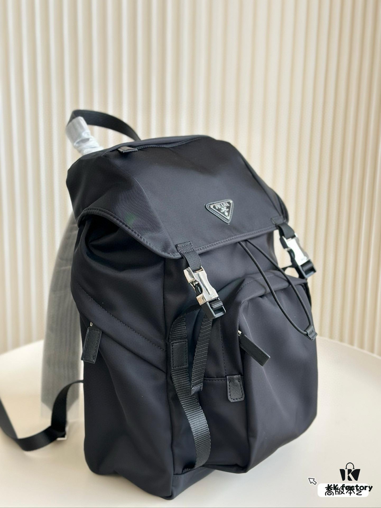 Prada Re-Nylon Nylon Backpack 💼 Drawstring Flap Unisex Bag Original Waterproof Fabric 🌈