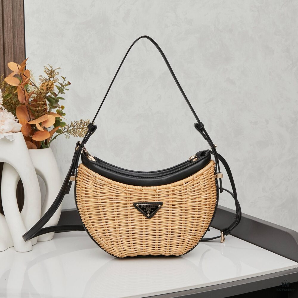 PRADA Woven Style Chic Bag with Box - Casual and Elegant