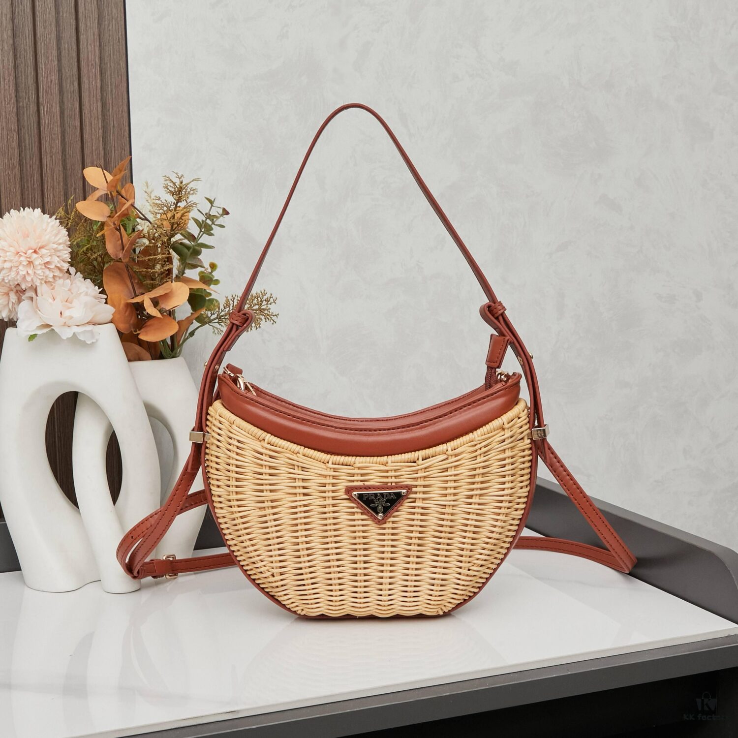 PRADA Woven Style Chic Bag with Box - Casual Elegance