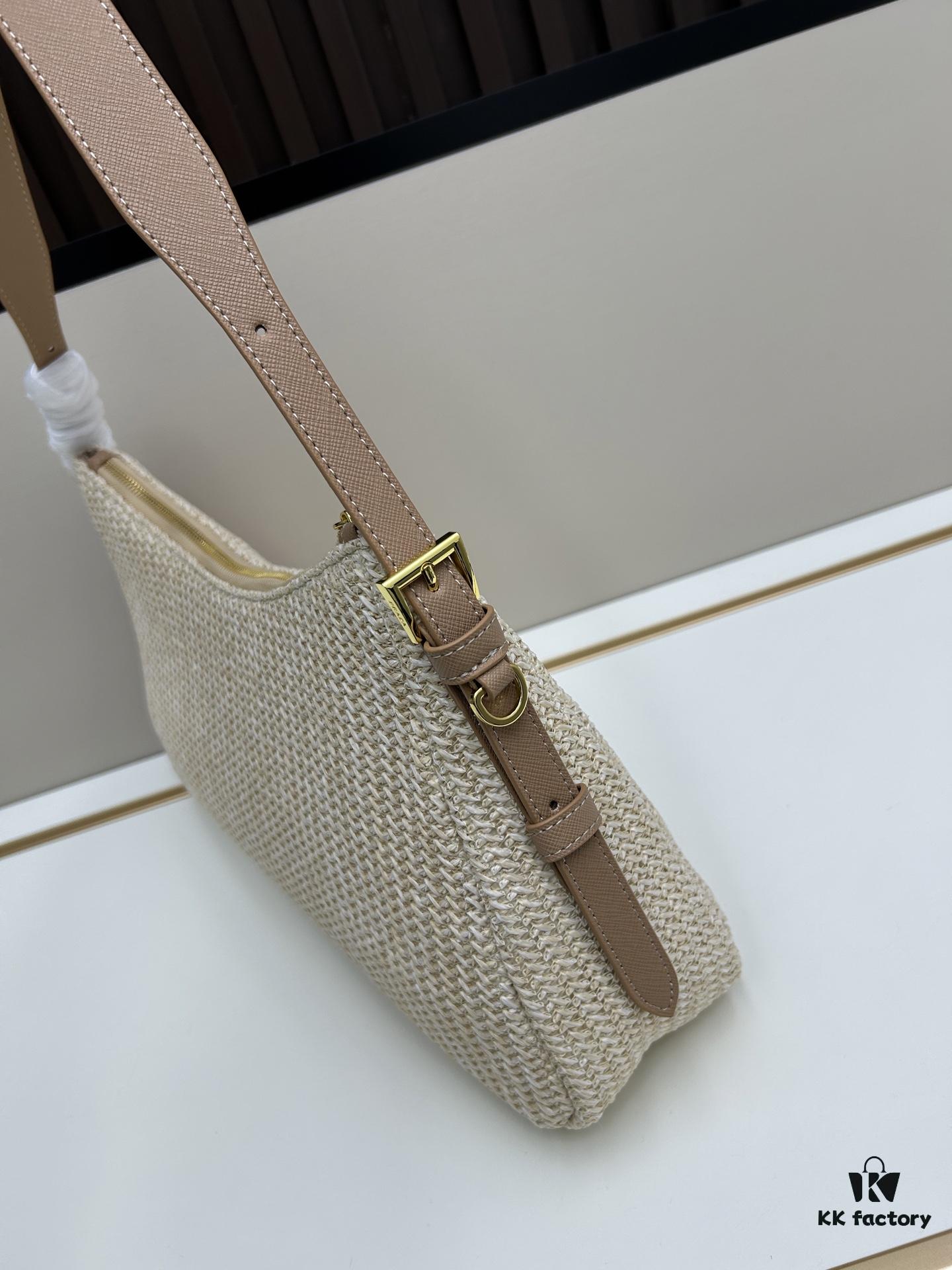 Prada Raffia Underarm Bag with Box