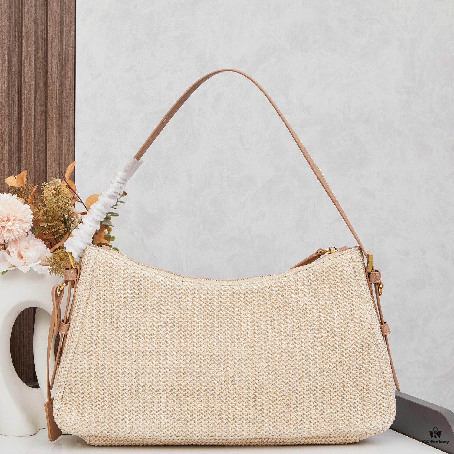 Prada Wicker Underarm Bag with Box