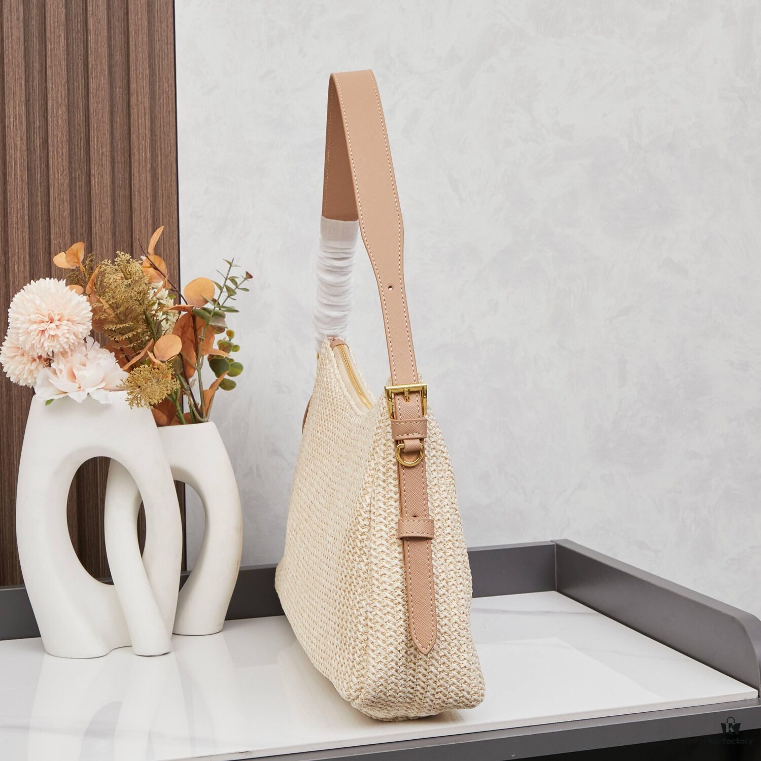 Prada Wicker Underarm Bag with Box