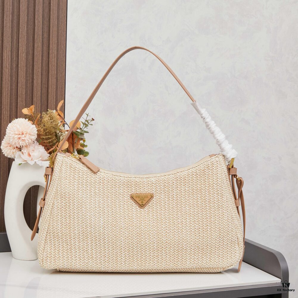 Prada Wicker Underarm Bag with Box