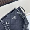 Prada Vintage Zipper Style Chain Quilted Crossbody Bag
