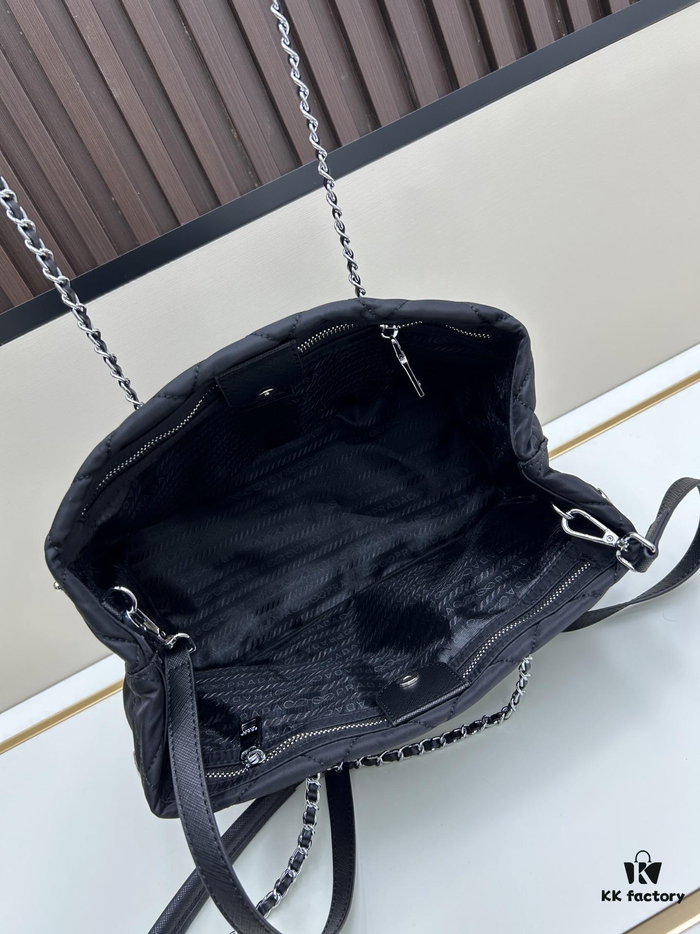 Prada Vintage Zipper Style Chain Quilted Crossbody Bag