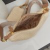 Prada Raffia Woven Triangle Bag with Box Packaging, 3D Logo, Lightweight Design, Metal Chain Included